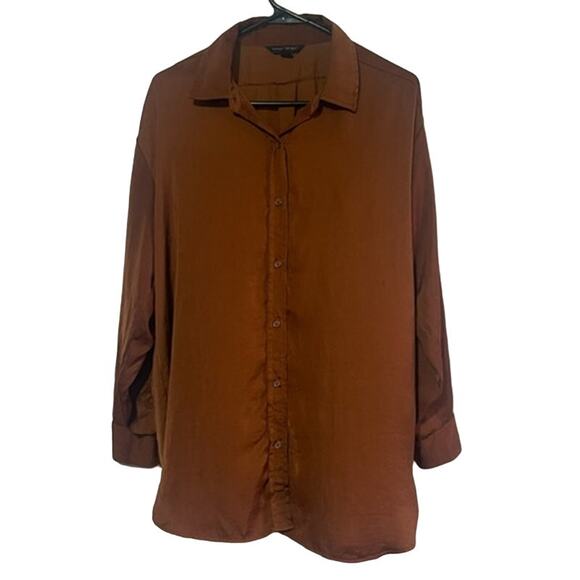 Banana Republic Tops - Banana Republic Oversized Button Down Shirt Burnt Orange Size Medium